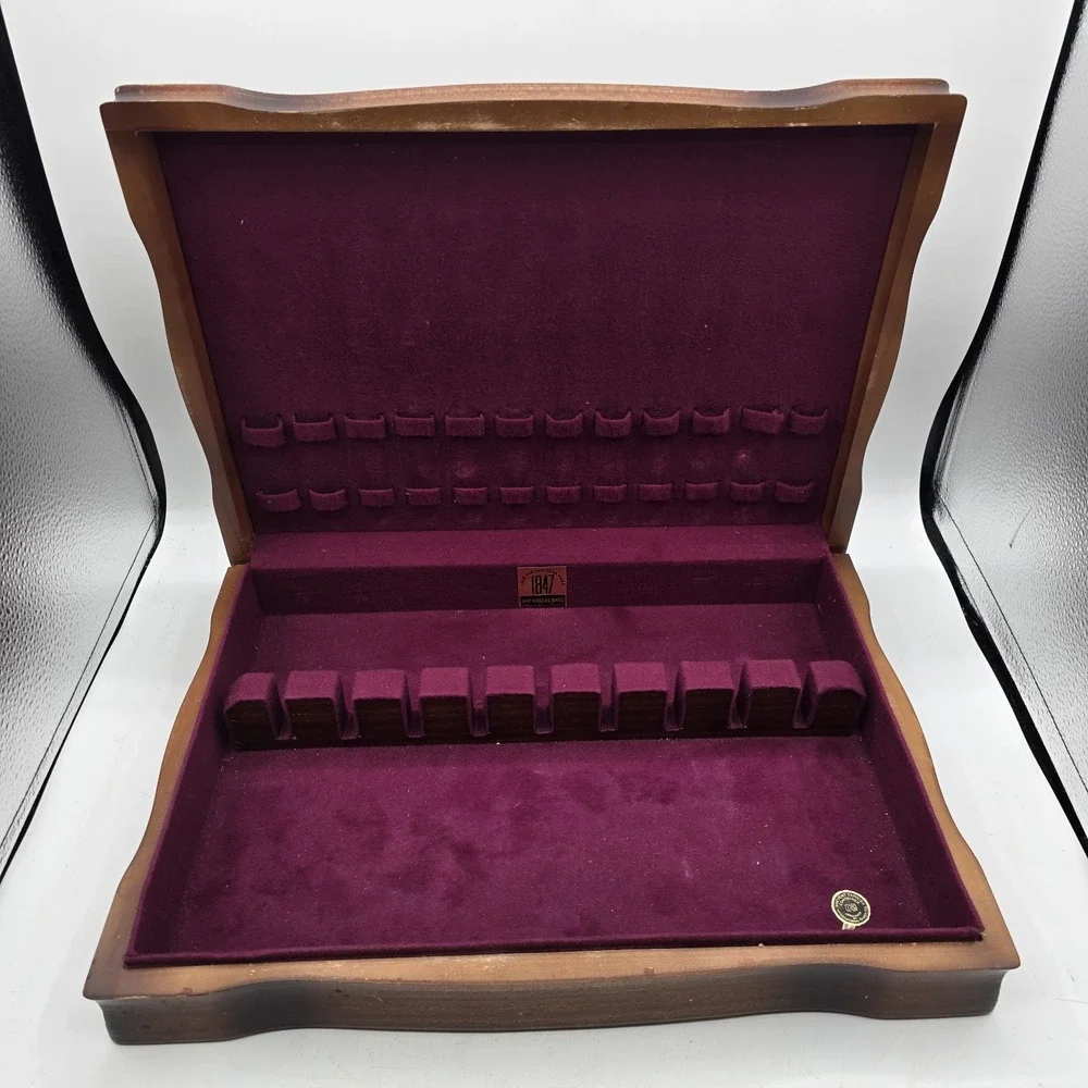 Wood Flatware Storage Chest Silverware International Silver